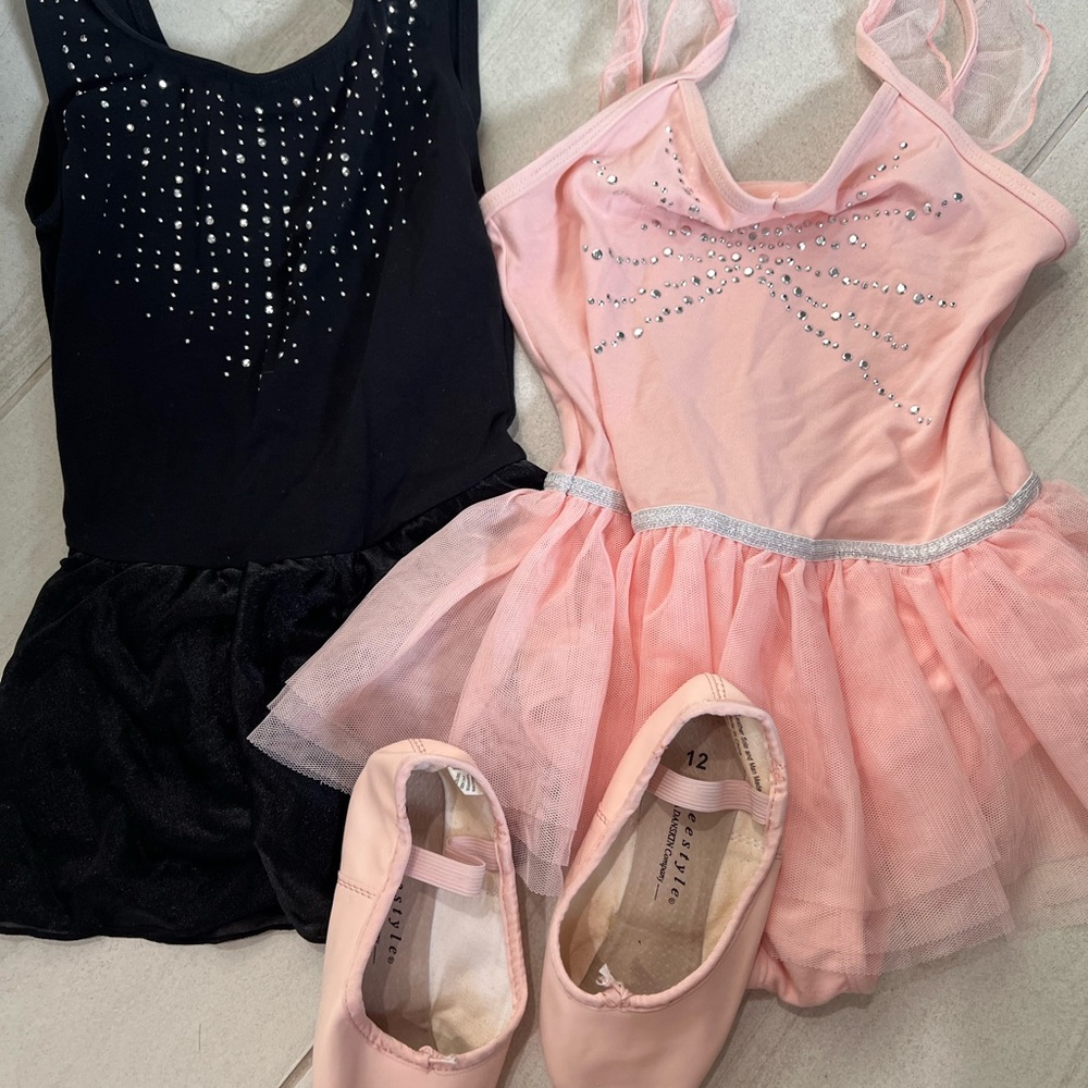 Cat & Jack Pink and Black Kids Ballet Bundle, size 7/8
